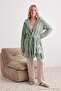 Mint Belted Animal Figured Hooded Wellsoft Winter Knitted Dressing Gown Thmaw25Sb00006