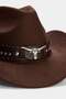 Brown Women's Cowboy Hat with Accessory Detail Takaw27Sp00007 - 4