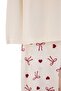 Ekru Kalp ve Kurdele Desenli Yumuşak Tuşeli Kışlık Waffle Örme Pijama Takımı THMAW27PT00226 - 6