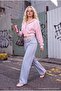Çok Renkli Çizgili Yüksek Bel Straight Jeans TWOAW27JE00130 - 2