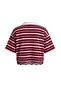 Mürdüm Çizgili Polo Yaka Düğmeli Relaxed/Rahat Kesim Crop Örme T-Shirt TWOAW27TS00053 - 4