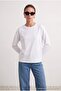 Beyaz-Beyaz 2'li Paket %100 Süprem Oversize/Geniş Kesim Örme T-Shirt TWOAW25TS00004 - 5