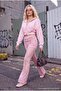 Pembe Çiçekli Floklu Flare Paça Şortlu Örme Pantolon TPRAW27PL00003 - 2