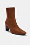 Tan Suede 7 cm Women's Block Heel Boots Takaw27Bo00002 - 3