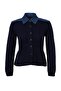 Lacivert Denim Kumaş Garnili Saç Örgü Triko Hırka TWOAW27HI00140 - 5