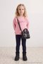 Pembe Pamuklu Kalın/İçi Polarlı Kız Çocuk Örme Sweatshirt ve Tayt Alt - Üst Takım TKDAW26AU00012 - 4