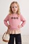 Powder Thick Girls' Crew Neck Embroidered Knitted Sweatshirt Tkdaw27Sw00038 - 3