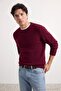 Burgundy Regular/Normal Cut Soft Tuşe Basic Knitwear Sweater Tmnaw27Kz00029 - 2