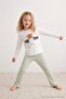 Mint Unisex Çocuk 100% Pamuk Baskılı Regular Örme Pijama Takımı TKDAW26PT00001 - 8
