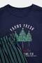 Navy Blue Regular Fit Striped Christmas Themed Knitted Pajama Set Tmnaw27Pt00032 - 6