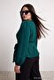 Emerald Green Double Breasted Tie Detail Plus Size Blouse Tbbaw27Af00007 - 2