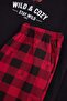 Black Regular Fit Plaid / Deer Printed Knitted Pajama Set Tmnaw27Pt00036 - 5