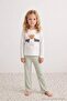Mint Unisex Çocuk 100% Pamuk Baskılı Regular Örme Pijama Takımı TKDAW26PT00001 - 9