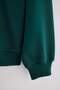 Dark Green Oversize/Comfortable Fit Embroidered Polo Collar Sweatshirt Tmnaw27Sw00022 - 7
