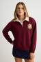 Bordo Arma Nakışlı Kolej Kalın İçi Polarlı Oversize/Geniş Kesim Polo Yaka TWOAW27SW00159