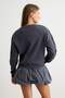 Anthracite Ribbed Flexible Raglan Sleeve Regular Fit Knitted Sweatshirt Twoaw27Sw00085 - 4