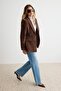 Koyu Kahverengi Fitted Kadife Blazer Ceket TWOAW27BC00030 - 2