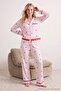 Pink Strawberry and Striped Lace Detailed Viscose Woven Pajama Set Thmaw27Pt00079 - 3