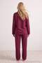 Bordo Biyeli Viskon Dokuma Pijama Takımı THMAW21PT0292 - 2