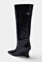 Siyah Kroko Kadın 8.5 cm Wedge Topuklu Çizme TAKAW27CZ00030 - 4