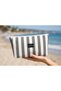 Makeup Bag Gray Striped (Duck Fabric) - 5