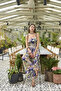 Floral and Leaf Patterned Rope Strap Jumpsuit - 6