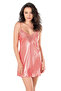 Lace Embroidered Coral Short Satin Nightgown