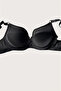 Black-Red 2-Piece Micro Fabric Push up Padded Underwire Daily Support Bra - 2