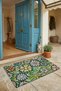 Flower Symphony Themed Green Color Welcome Doormat 45X70Cm