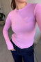 Finger-Loop Long Sleeve Bodysuit - PINK - 2