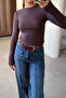 Long-Sleeve Finger-Loop Bodysuit - BROWN - 4