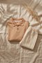 Nora Baby & Kids Pastel Polo Collar Cotton Sweatshirt and Ribbed Trousers Two-Piece Set - Cream and Brown - 5