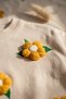 Daisy Bloom Floral Patterned Cream Sweatshirt and Mustard Sweatpants Cotton Two-Piece Baby Set - 4