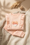 Baby Girl Ruffle Heart Embroidered 2-Piece Set - 100% Cotton Salmon Sweatshirt and Patterned Leggings Combination - 4