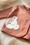 Sage Orange Teddy Bear Embroidered Baby Boy Ribbed Cotton 5-Piece Newborn Hospital Discharge and Baby Set - 6