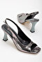 Felya Open Back Heeled Shoes Platinum - 4