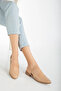 Pore Skin Short Heel Shoes Nude - 2