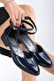 Tilda Low Heel Patent Leather Shoes Dark Blue - 3