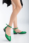 Tilda Low Heel Skin Shoes Green - 6