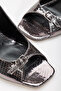 Felya Open Back Heeled Shoes Platinum - 5