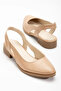 Pore Skin Short Heel Shoes Nude