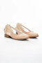 Volpen Leather Short-Heeled Shoes Nude - 6