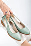 Volpen Leather Short-Heeled Shoes Mint Green