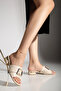 Bella Short Heeled Stone Slippers - 2