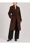New Season Lined Premium Quality Women's Cashmere Coat with Brown Belt - 2