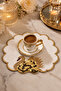 Set of 6 Linen Embroidered Sequin Embellished Coffee Napkins and Coasters 12X12 cm - 2