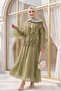 Tie-Front Ruffled Lined Asymmetrical Cut Cupra Set - Green - 3
