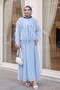 Tied Front Ruffled Lined Asymmetrical Cut Cupra Set - Baby Blue - 3