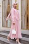 Tie-Front Ruffled Lined Asymmetrical Cut Cupra Set - Powder