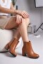 Women's Liva Tan Skin Flat Heeled Short Boots - 5